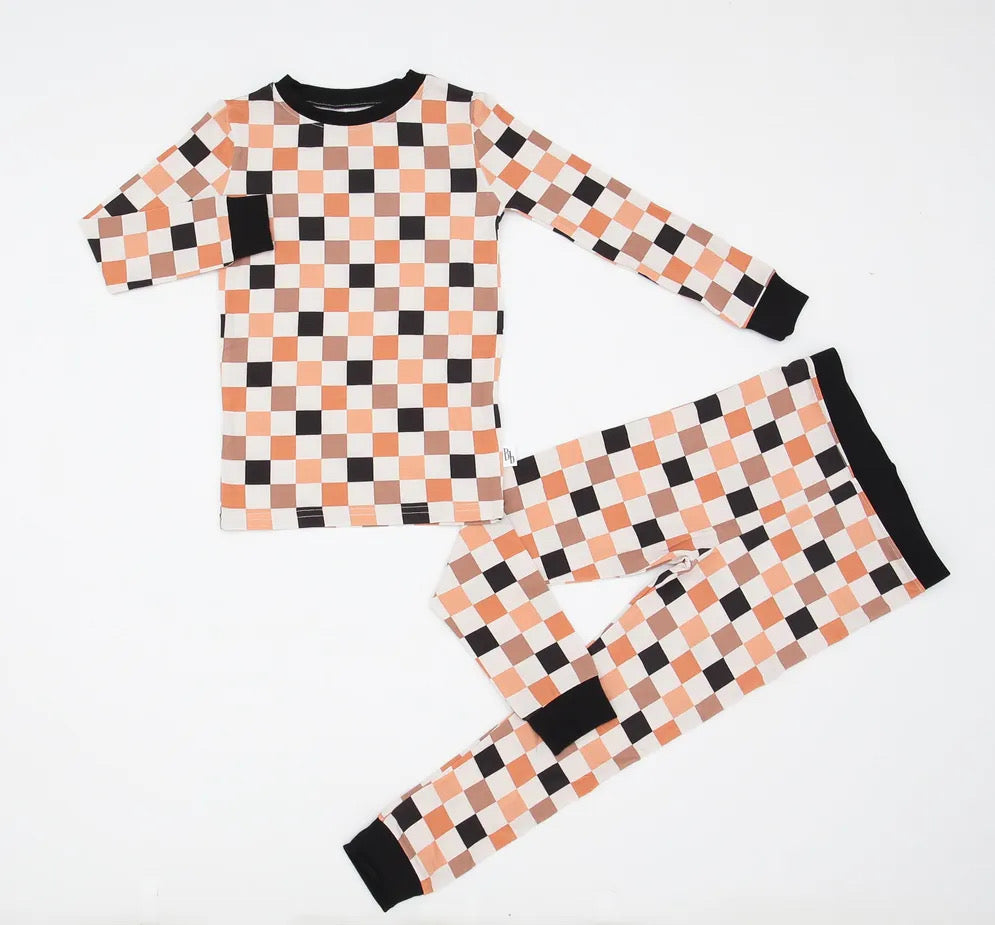 Fall Checkered Two Piece Set