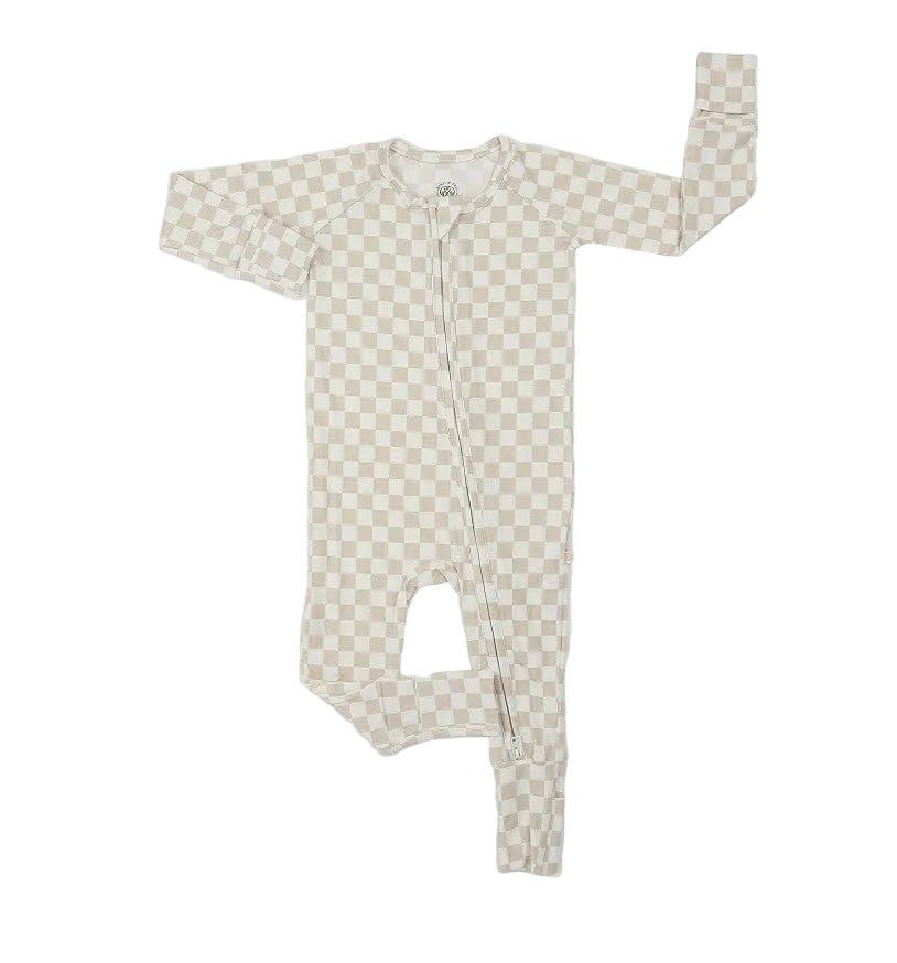 Cream Checkered Zippie