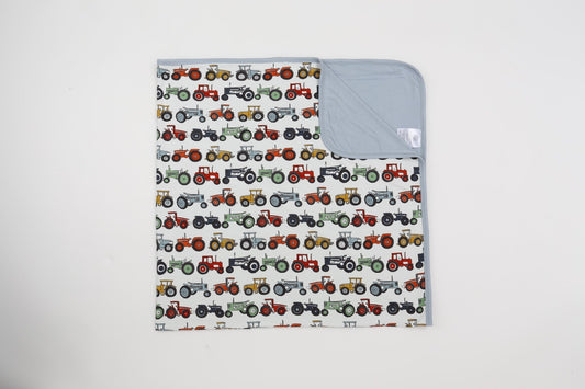 Vintage Tractors Bamboo Blanket