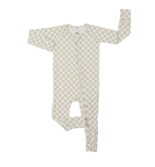Cream Checkered Zippie